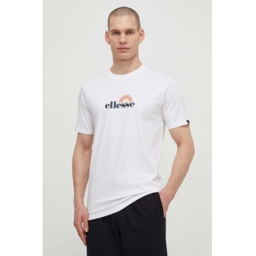 Ellesse tricou din bumbac Trea T-Shirt barbati, culoarea alb, cu imprimeu, SHV20126
