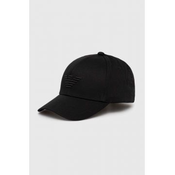 Emporio Armani Underwear șapcă de baseball din bumbac culoarea negru, cu imprimeu