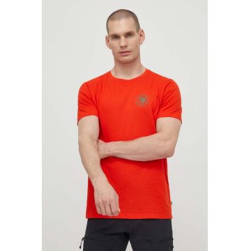 Fjallraven tricou 1960 Logo T-shirt barbati, culoarea portocaliu, cu imprimeu, F87313