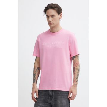 Marc O'Polo tricou din bumbac barbati, culoarea roz, cu imprimeu