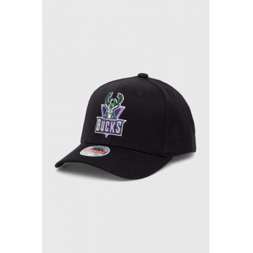 Mitchell&Ness șapcă din amestec de lână NBA MILWAUKEE BUCKS culoarea negru, cu imprimeu