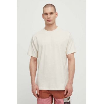 New Balance tricou din bumbac barbati, culoarea bej, cu imprimeu, MT41559LIN