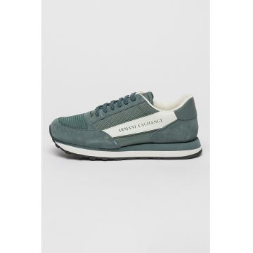 Pantofi sport cu garnituri din piele intoarsa