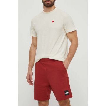 The North Face pantaloni scurti din bumbac culoarea bordo, NF0A87ECPOJ1