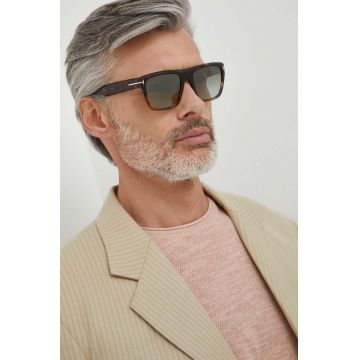 Tom Ford ochelari de soare barbati, culoarea maro, FT1077_5555G