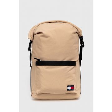 Tommy Jeans rucsac bărbați, culoarea bej, mare, cu imprimeu AM0AM11965