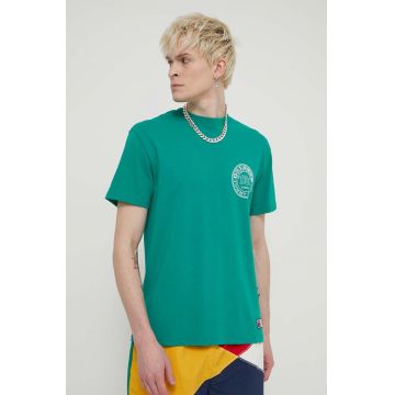 Tommy Jeans tricou din bumbac Archive Games bărbați, culoarea verde, cu imprimeu, DM0DM19545