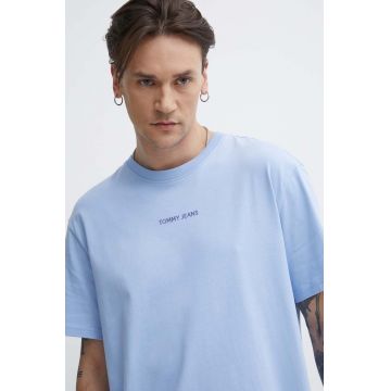 Tommy Jeans tricou din bumbac bărbați, cu imprimeu DM0DM18266