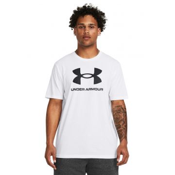 Tricou din amestec de bumbac cu imprimeu logo pentru fitness