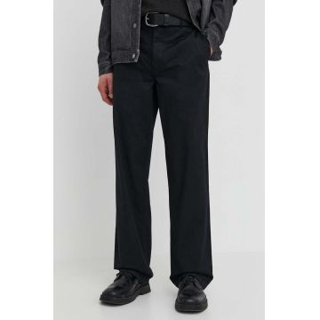 Wood Wood pantaloni Silas Classic barbati, culoarea negru, drept, 10001601.5252
