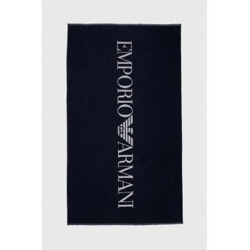 Emporio Armani Underwear prosop din bumbac culoarea albastru marin
