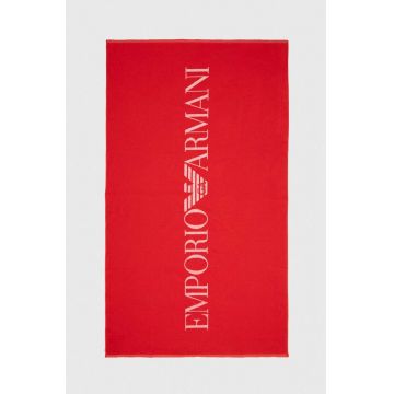 Emporio Armani Underwear prosop din bumbac culoarea rosu