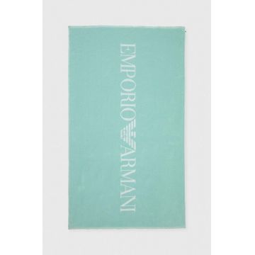 Emporio Armani Underwear prosop din bumbac culoarea turcoaz