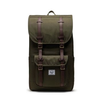 Herschel rucsac Little America culoarea verde, mare, neted