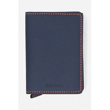 Secrid portofel culoarea albastru marin, Portfel Secrid Slimwallet Matte SM-Nightblue & Orange