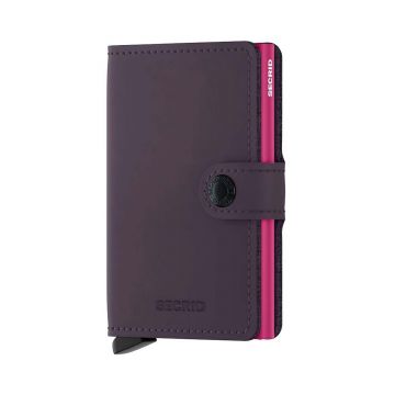 Secrid portofel de piele Miniwallet Matte Dark Purple-Fuchsia culoarea violet