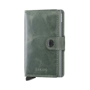Secrid portofel de piele Miniwallet Vintage Sage culoarea verde