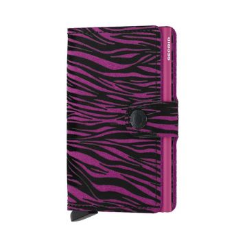 Secrid portofel de piele Miniwallet Zebra Fuchsia culoarea roz