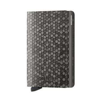 Secrid portofel de piele Slimwallet Hexagon Grey culoarea gri