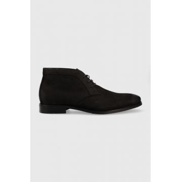 Aldo pantofi de piele intoarsa Faulkner barbati, culoarea negru