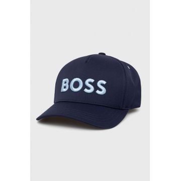 BOSS șapcă culoarea albastru marin, cu imprimeu