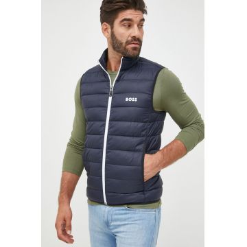 BOSS vesta Boss Athleisure barbati, culoarea albastru marin, de tranzitie