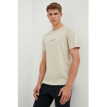 Columbia tricou barbati, culoarea bej, cu imprimeu 1680053-014