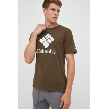 Columbia tricou bărbați, culoarea verde, cu imprimeu 1680053-014