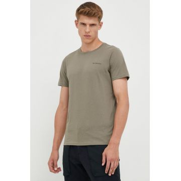Columbia tricou din bumbac Rapid Ridge Back Graphic barbati, culoarea verde, cu imprimeu, 1934824