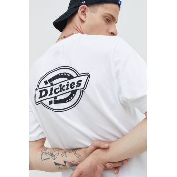 Dickies tricou din bumbac culoarea alb, cu imprimeu
