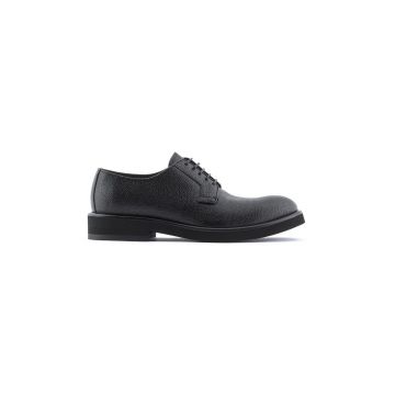 Emporio Armani pantofi de piele barbati, culoarea negru