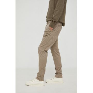 G-Star Raw pantaloni barbati, culoarea bej, cu fason chinos