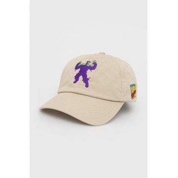 HUF sapca din bumbac X Marvel Hulk culoarea bej, cu imprimeu