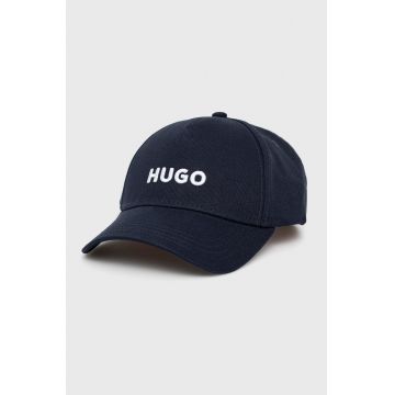 HUGO sapca culoarea albastru marin, cu imprimeu