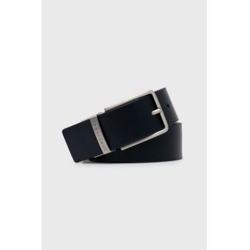 Trussardi curea de piele cu doua fete barbati, culoarea albastru marin