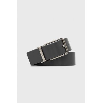 Trussardi curea de piele cu doua fete barbati, culoarea gri