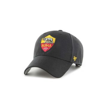 47brand șapcă de baseball din bumbac AS Roma culoarea negru, cu imprimeu, ITFL-MVP01WBV-BKH