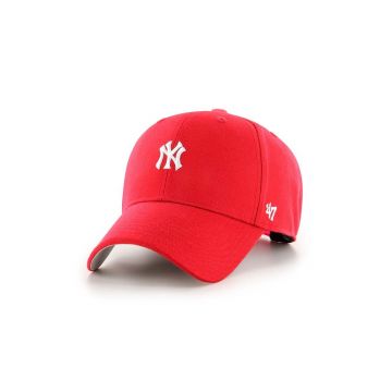 47brand șapcă de baseball din bumbac MLB New York Yankees culoarea rosu, cu imprimeu, B-BRMPS17WBP-RD
