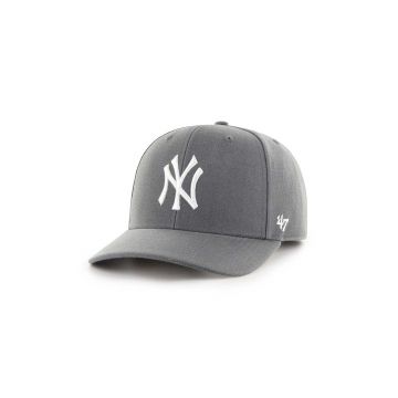 47brand șapcă din amestec de lână MLB New York Yankees culoarea gri, cu imprimeu, B-CLZOE17WBP-CC