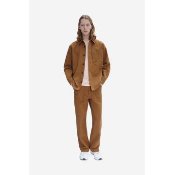 A.P.C. pantaloni de bumbac culoarea maro, drept COGBJ.H08422-CARAMEL