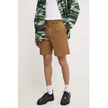 A.P.C. pantaloni scurti din bumbac short crew culoarea maro, COGXS-H10198
