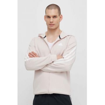 adidas bluza barbati, culoarea roz, cu glugă, cu imprimeu, IR9207