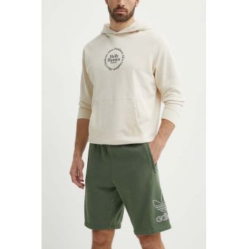 adidas Originals pantaloni scurti din bumbac culoarea verde, IR8004