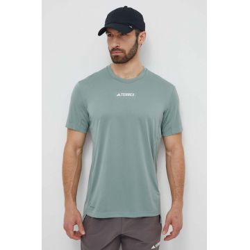 adidas TERREX tricou sport culoarea verde, cu imprimeu, IP4781