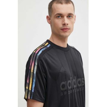 adidas tricou TIRO barbati, culoarea negru, cu imprimeu, IP3786