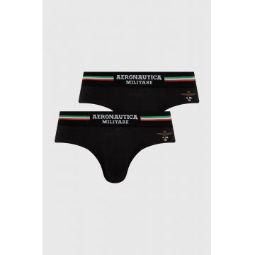 Aeronautica Militare Slip (2-pack) bărbați, culoarea negru