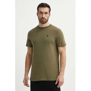 Fjallraven tricou Hemp Blend barbati, culoarea verde, cu imprimeu, F12600215