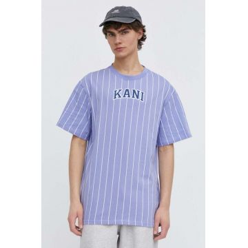 Karl Kani tricou din bumbac barbati, culoarea violet, modelator