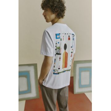 Medicine tricou din bumbac barbati, culoarea alb, cu imprimeu