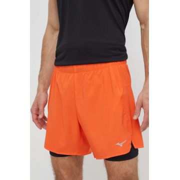 Mizuno pantaloni scurți de alergare Core 5.5 culoarea portocaliu, J2GBB010
